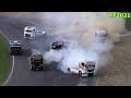 Crashes & action, British Truck racing meeting, Brands Hatch, 5 June 2021