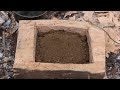 Building Bushcraft Survival Underground Tunnel Shelter, Warm Stone Bed, Clay Fireplace, Catch & Cook