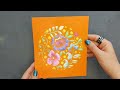 Painting flowers and leaves with metallic colors/flower training with watercolor
