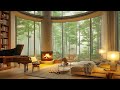 Cozy Bedroom Ambience with Piano Jazz Music and Crackling Fireplace | Relaxing Jazz for Study, Sleep