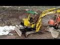 Flow testing excavators to run a hammer and breaking rocks