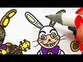 Five Nights at Freddy's Coloring Pages / How To Color Golden Freddy & Spring Bonnie FNAF / NCS