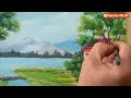 Acrylic Painting Tutorial: House By Greenery Lake Landscape | ASO ART