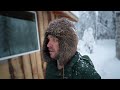 Cabin Life On The Darkest And Snowiest Day Of The Year | Alone With My Dog | ASMR