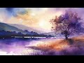 Healing_Calm Music_Watercolor_Mind emptying_Purple River