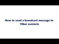 How to send broadcast message on Viber
