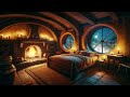 Enchanting Hobbit Dwelling: Tranquil Fireplace and Night Ambiance for Relaxation & Restful Sleep ✨