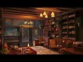 4K Book Coffee Shop with Smooth Piano Jazz Music & Rain Sounds for Relaxing, Studying and Working