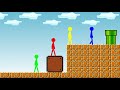 Watergirl and Fireboy (Yellow and Green), Stickman Animation - Mario World