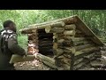 Solo Forest Log Cabin Build - Start to Finish