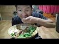 SMOKE PORK CURRY WITH AXONE ! MUKBANG