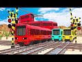 【踏切アニメ】スマートトレイン7 TRAINS CROSSING ON RAILROAD🚦Fumikiri 3D Railroad Crossing Animation #train