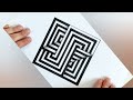 Geometric drawing | easy optical illusion drawing | anamorphic art