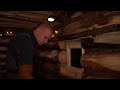 Arriving At The Cabin In A Cold Night: OFF GRID LOG CABIN