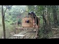 Camping hujan deras || Membangun rumah terapung di sungai air hitam