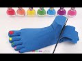 Satisfying Video l Mixing All My Kinetic Sand into Making Rainbow Washing with Feet Cutting ASMR #77
