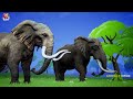 10 Mammoth Elephant vs 10 Zombie Bull vs Zombie Mammoth Elephant Attack Cow Save by Mammoth Elephant