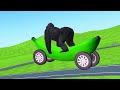 Wild Animals On Wooden Transporter Truck Toys For Kids - Learn Animals Names & Sounds