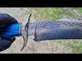 FORJING a feather damascus steel BOWIE in 19 minutes?!