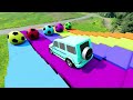 TRANSPORTING PIXAR CARS & FRUITS WITH COLORED & JOHN DEERE vs CLAAS vs TRACTORS - BeamNG.drive #931