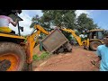 Ashok Leyland Dumper Tyre Sank in Deep Mud Rescued By JCB 3dx Xtra and JCB 3dx Xpert