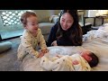 Sister Meets Baby Brother For The First Time. 【English】