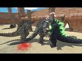 4vs4 GODZILLA BATTLE AT ARENA - Animal Revolt Battle Simulator