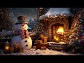 Snowy Christmas Ambience☃️ Cozy Fireplace Sounds and Snow Falling for Relax