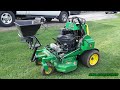Fertilizer/Grass Seed Power Spreader on John Deere 636M Stand On Mower