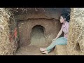5 days of survival, the girl builds an underground shelter