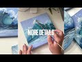 How to Paint Realistic Ocean Wave with Acrylic | Process Painting Realistic Blue Wave