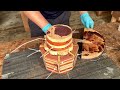 Woodturning - How to Make a Detailed Segmented Flower Vase from Wood