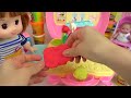 Baby doll kitchen food cooking surprise egg play baby Doli house