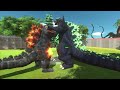 Yellow Team King Ghidorah + Godzilla 2014 VS Green Team Biollante - Animal Revolt Battle Simulator