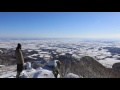 冬の白雲山と凍りついた然別湖の上を歩く（北海道鹿追町）