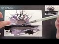 Paint in acrylic inks|Acrylic ink painting techniques|how to paint a landscape with trees
