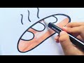 How To Draw a Lofe of Bread Really Easy | Step by Step | Easy Drawing for Kids and Toddler