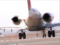 まもなく引退　JAL　ＭＤ８７　山形空港離陸　２００８．３．２２