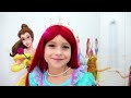 Sofia and Princesses turned into a real little mermaid