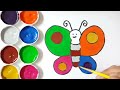 Rainbow Butterfly How to Drawing, Coloring for Kids and Toddlers | Best Art Colors for Children