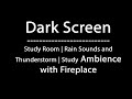 Dark Screen Ambience Rain Sounds and Thunderstorm, Study Sounds