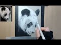 Drawing a panda in charcoal! Timelapse