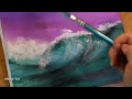 Easy 1 Brush Sea Painting 💜🌊 / Acrylic painting for beginners