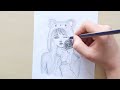 How to draw a girl in a winter dress and candy|pencil sketch |very easy