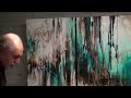 Painting Acrylic Abstract Art 2 Piece Drip Fluid Brushing Technique