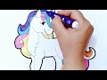 how to draw unicorn with magic colour| Easy step by step