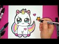 How to Draw a Cute Baby Unicorn - SUPER EASY - HAPPY DRAWINGS