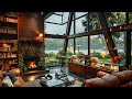 Cabin Comfort Cozy Forest Ambiance with Calming Fireplace - Rain Sounds for Deep Relaxation 🔥🌧️