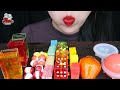 ASMR MUKBANG| Rainbow Desserts (Strawberry Tanghulu, Rainbow Drinks, Watermelon Jelly, Kohakuto).