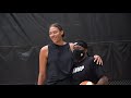 WNBA All Star Liz Cambage *CHALLENGES* MEN to 1v1 and goes CRAZY